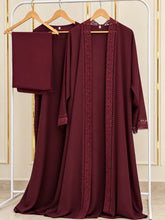 Burgundy lace Abaya